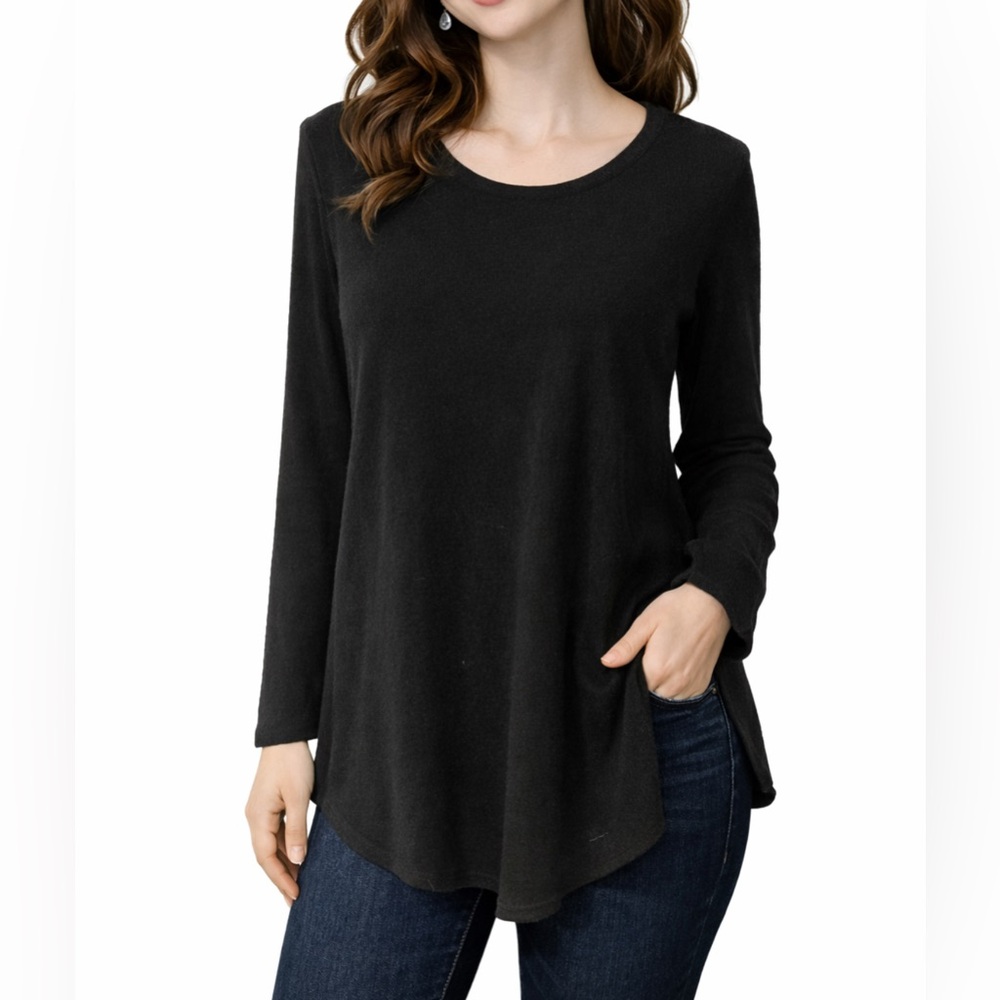 JOIE Women's Wool Cashmere Sweater S Small Black Tunic Longer Length